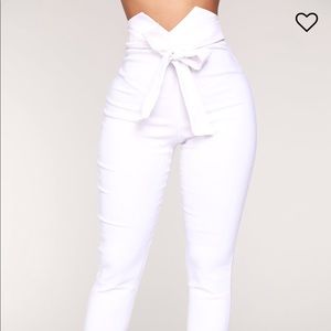 White high waisted pants